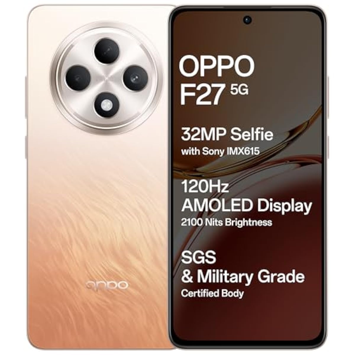 OPPO F27 5G (Emerald Green, 8GB RAM, 128GB Storage) | 6.67" FHD+ AMOLED