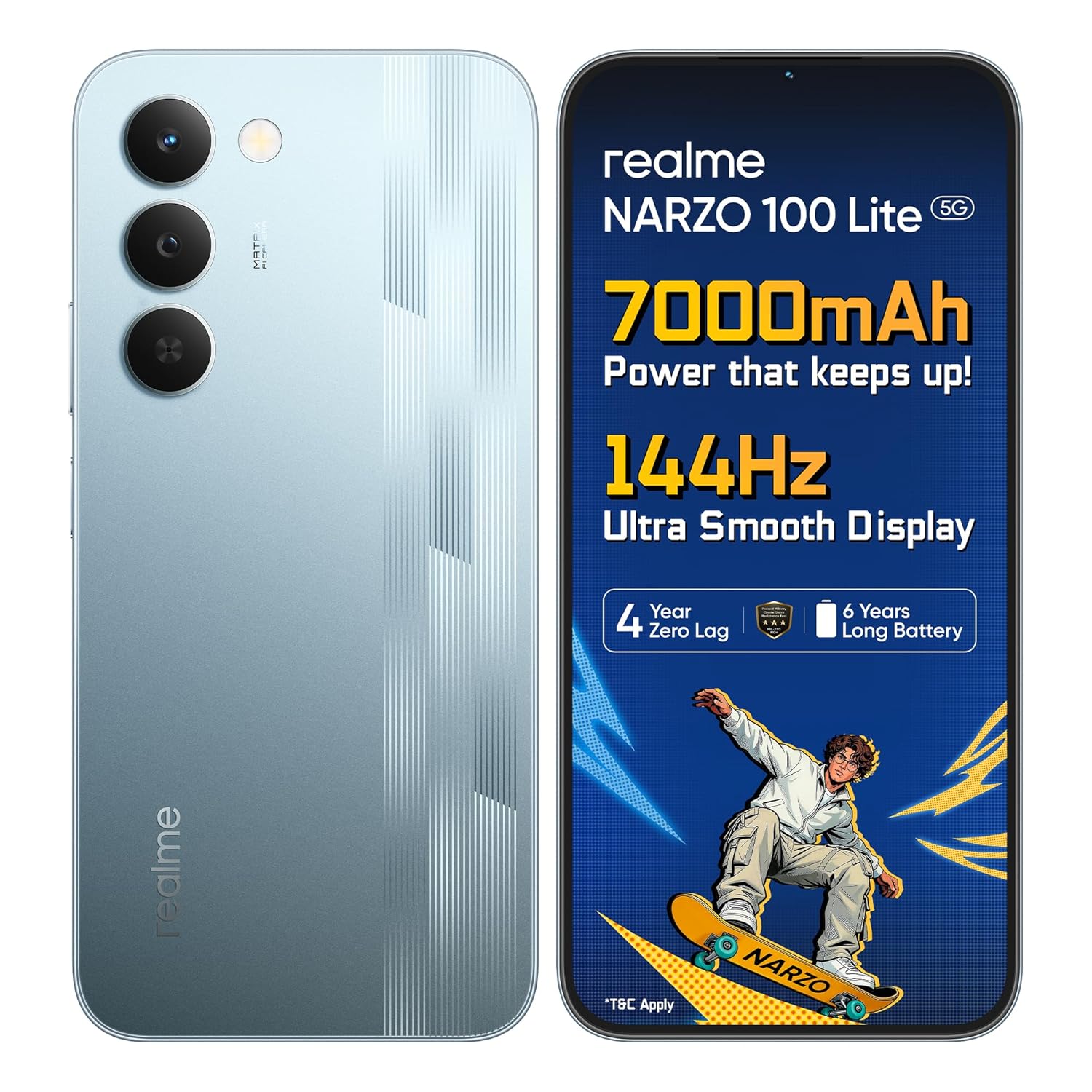 realme narzo 100 Lite 5G Thunder Black 4GB 128GB 7000mAh Global Version Unlocked