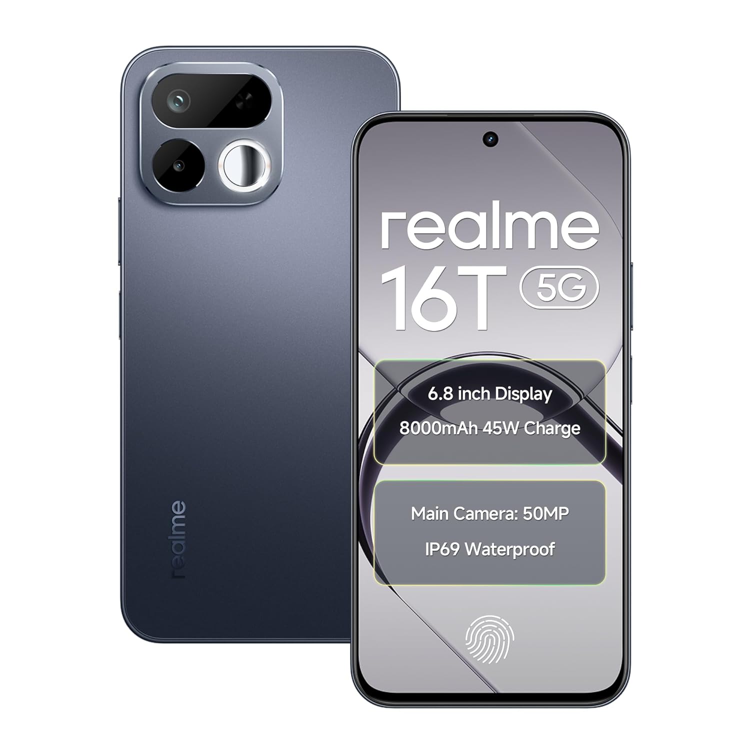 Realme 16T 5G Smartphone 8000mAh Batterya 45W Fast Charge, 8GB RAM 256GB