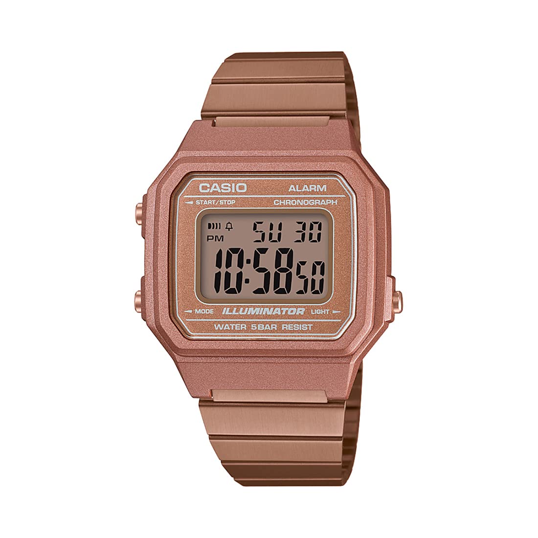 Casio Unisex-Adult Vintage B650WC-5ADF Rose Gold Digital Dial Rose Gold Sta