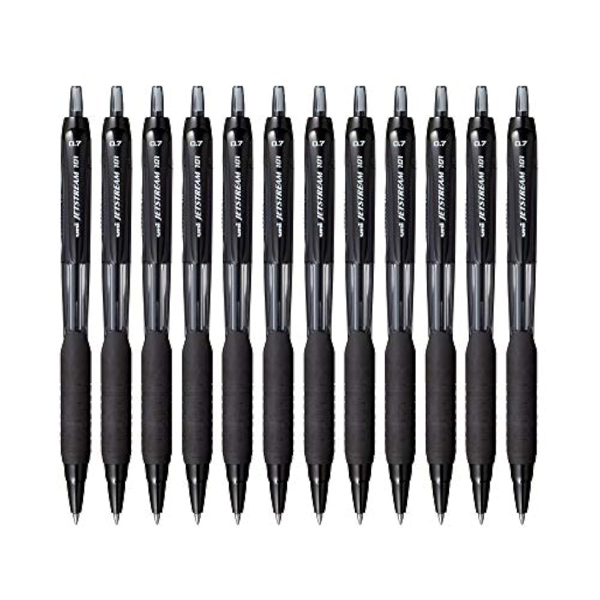 UNI-BALL Jetstream SXN101 0.7mm Roller Ball Pen | Black Ink, Pack of 12