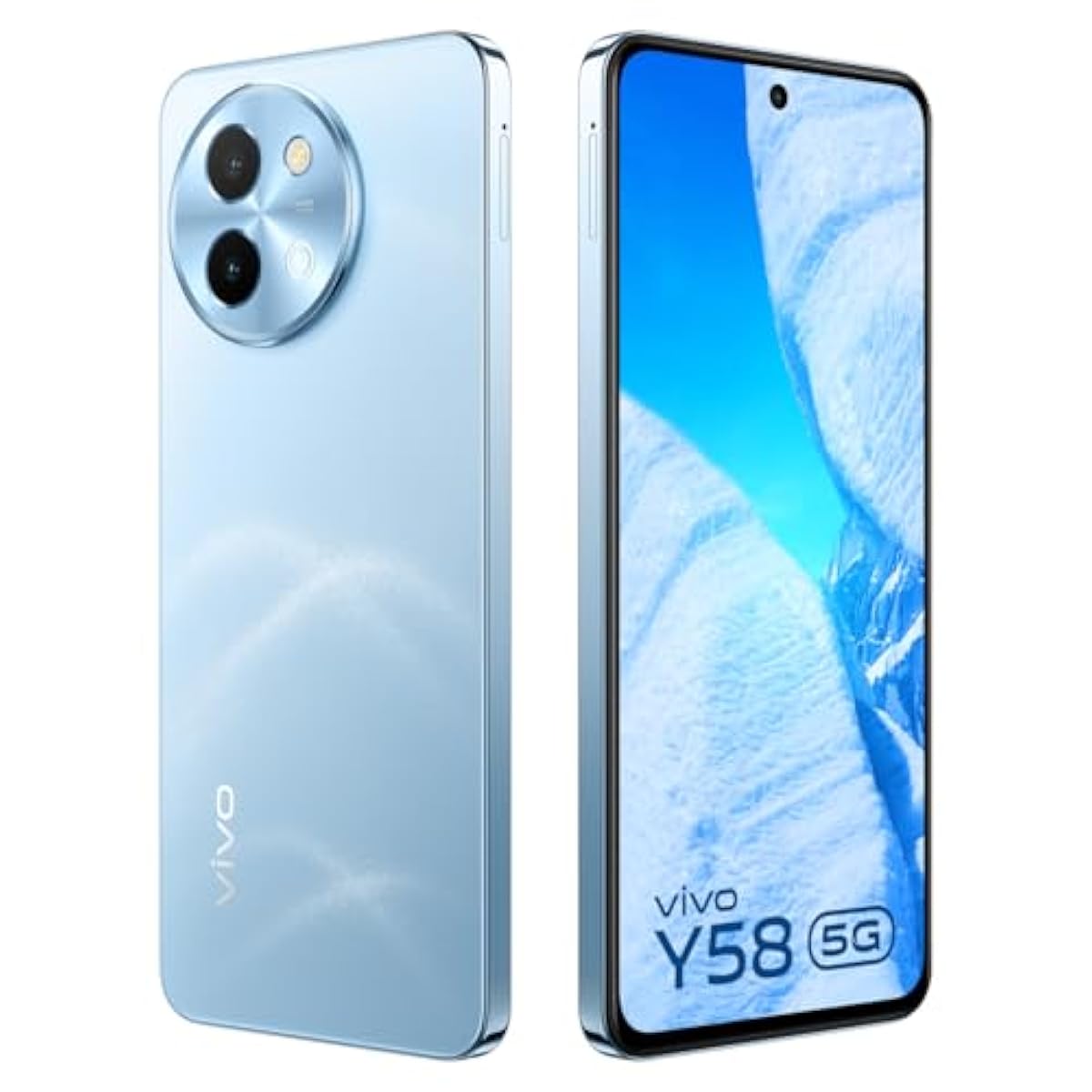 vivo Y58 5G (Himalayan Blue, 8GB RAM, 128GB Storage) with No Cost EMI/Ad