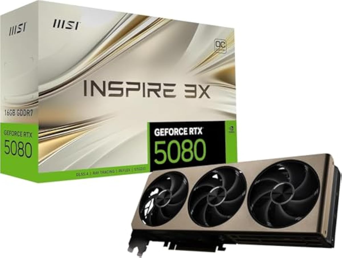 MSI GeForce RTX 5080 16G Inspire 3X OC Graphic Card - NVIDIA GeForce RTX