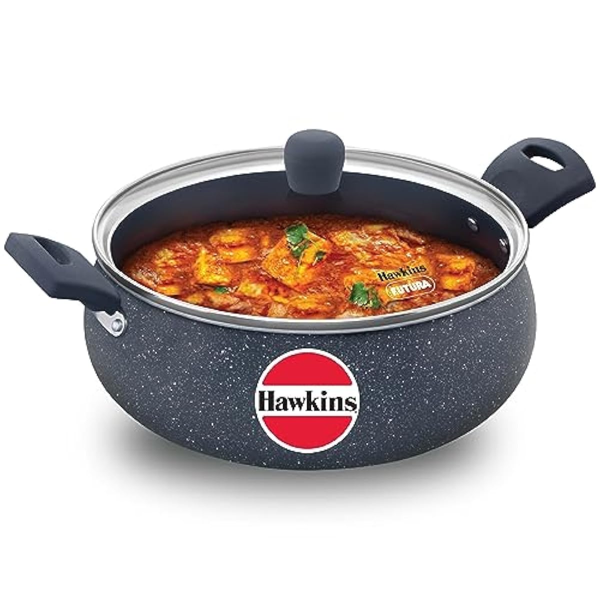 Hawkins Ceramic Nonstick Handi, 5 Litre, Induction Biryani Pot, Granite