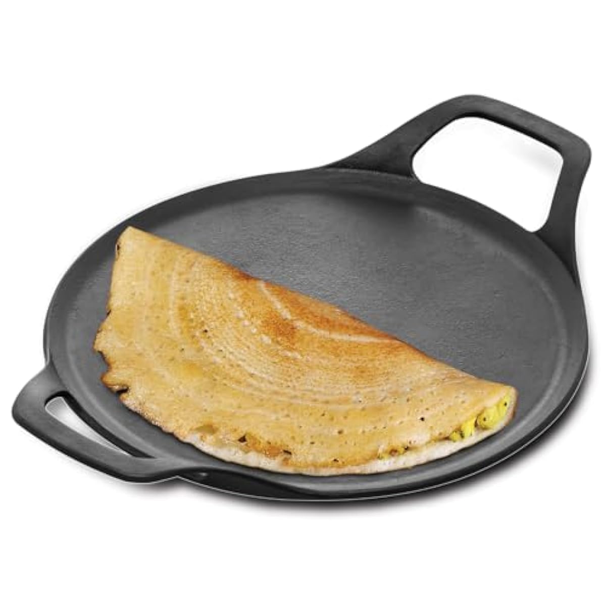Hawkins Futura 27 cm Cast Iron Dosa Tava, Pre-Seasoned Cast Iron Flat Ta