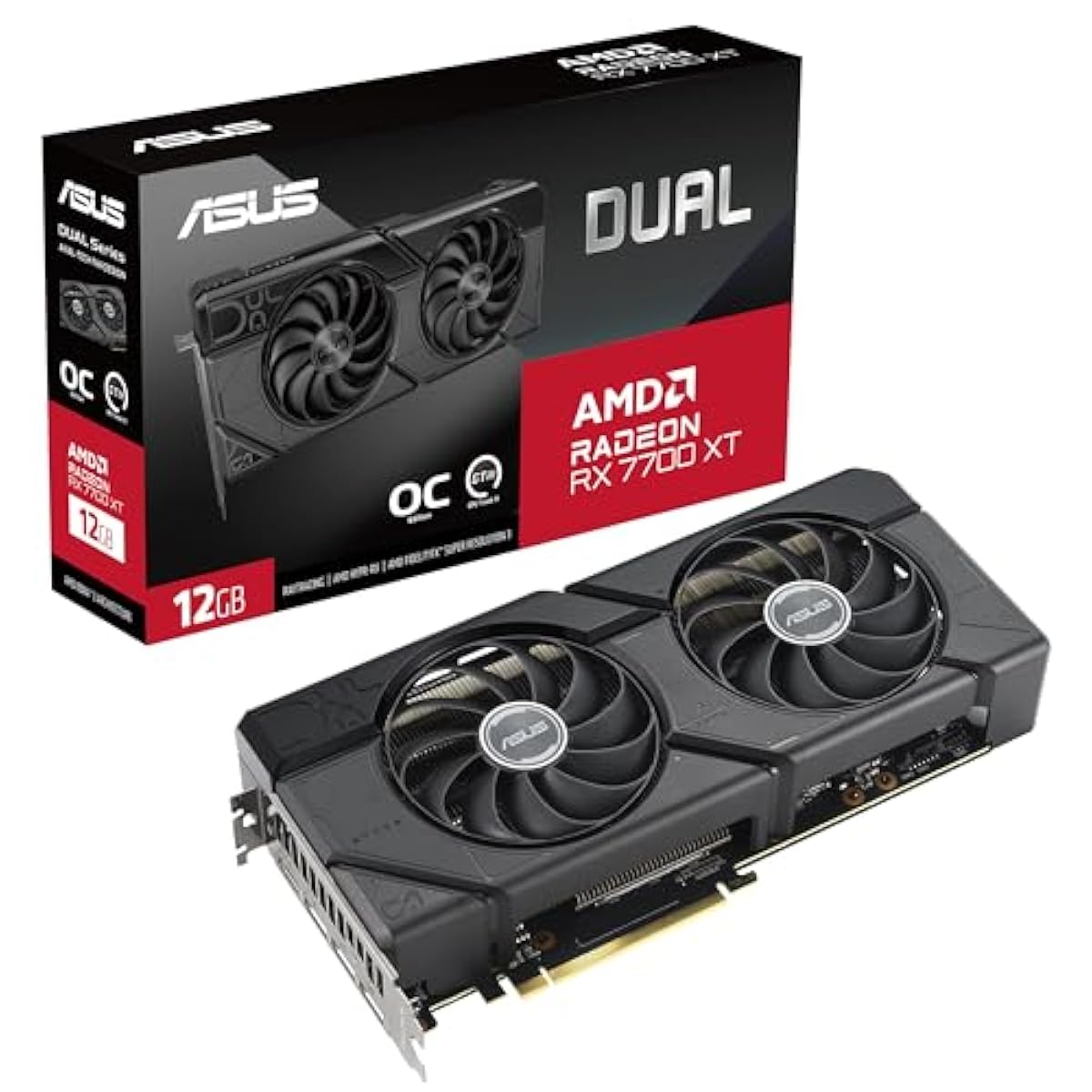 ASUS Dual RX 7700 XT OC Edition 12GB GDDR6 PCIe 4.0, HDMI 2.1, DisplayPo