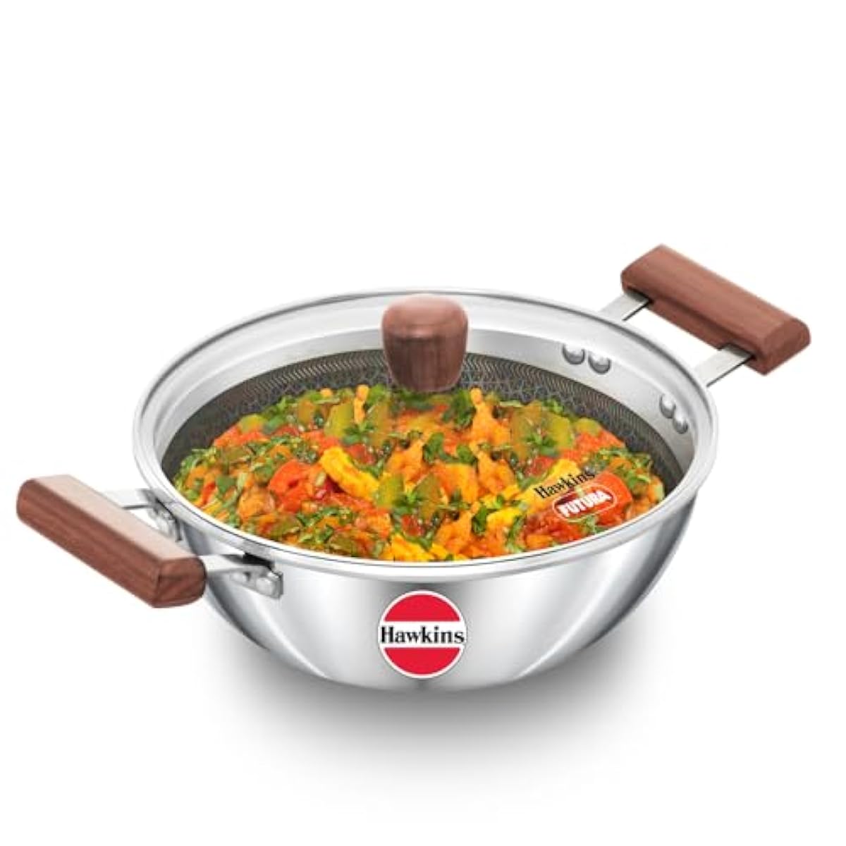 Hawkins 2.5 Litre Deep Kadhai, Triply Stainless Steel Shielded Nonstick