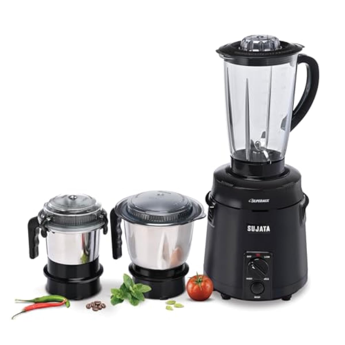 Sujata Supermix Black Premium 900W Mixer Grinder (3 Jars, Black)