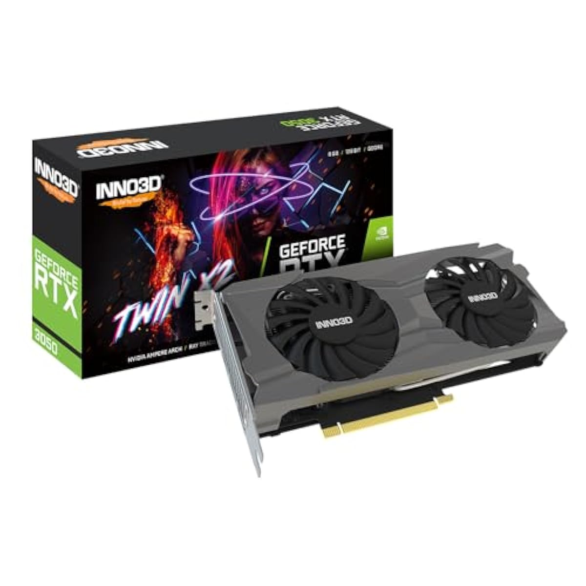 INNO3D Nvidia Geforce RTX 3050 6Gb Twin X2 Gddr6 96-Bit Pci-E 4.0 Integr