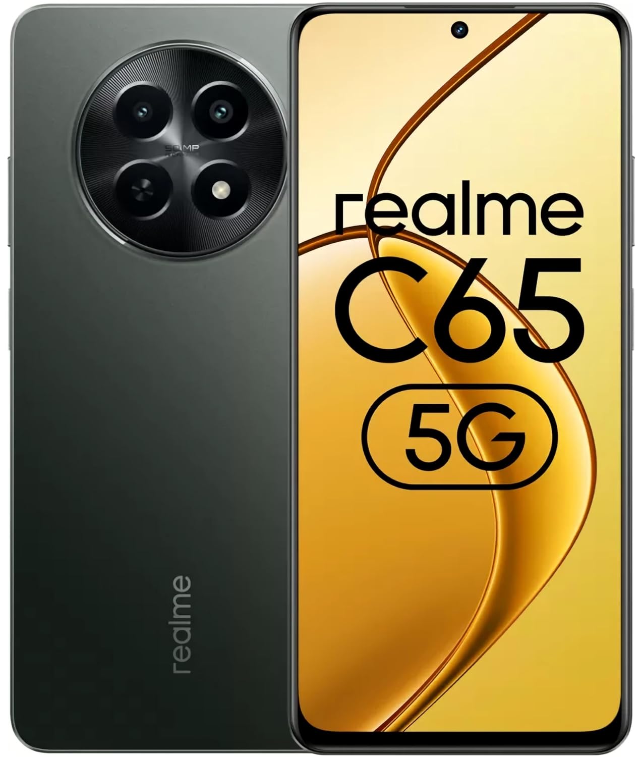 realme C65／ブラック／6+128GB／グローバル版 realme C65 5G (Glowing Black, 6GB RAM, 128GB Storage
