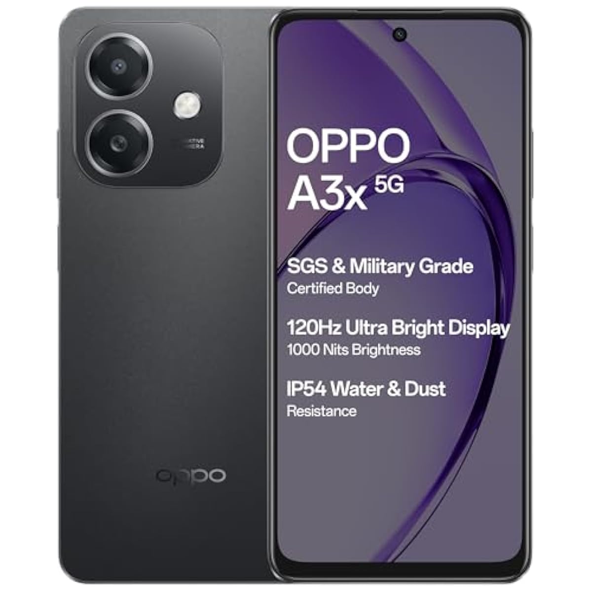 OPPO A3 5G ブラック スマートフォン本体 OPPO A3X 5G (Sparkle Black, 4GB RAM, 64GB Storage)|6.67” HD+