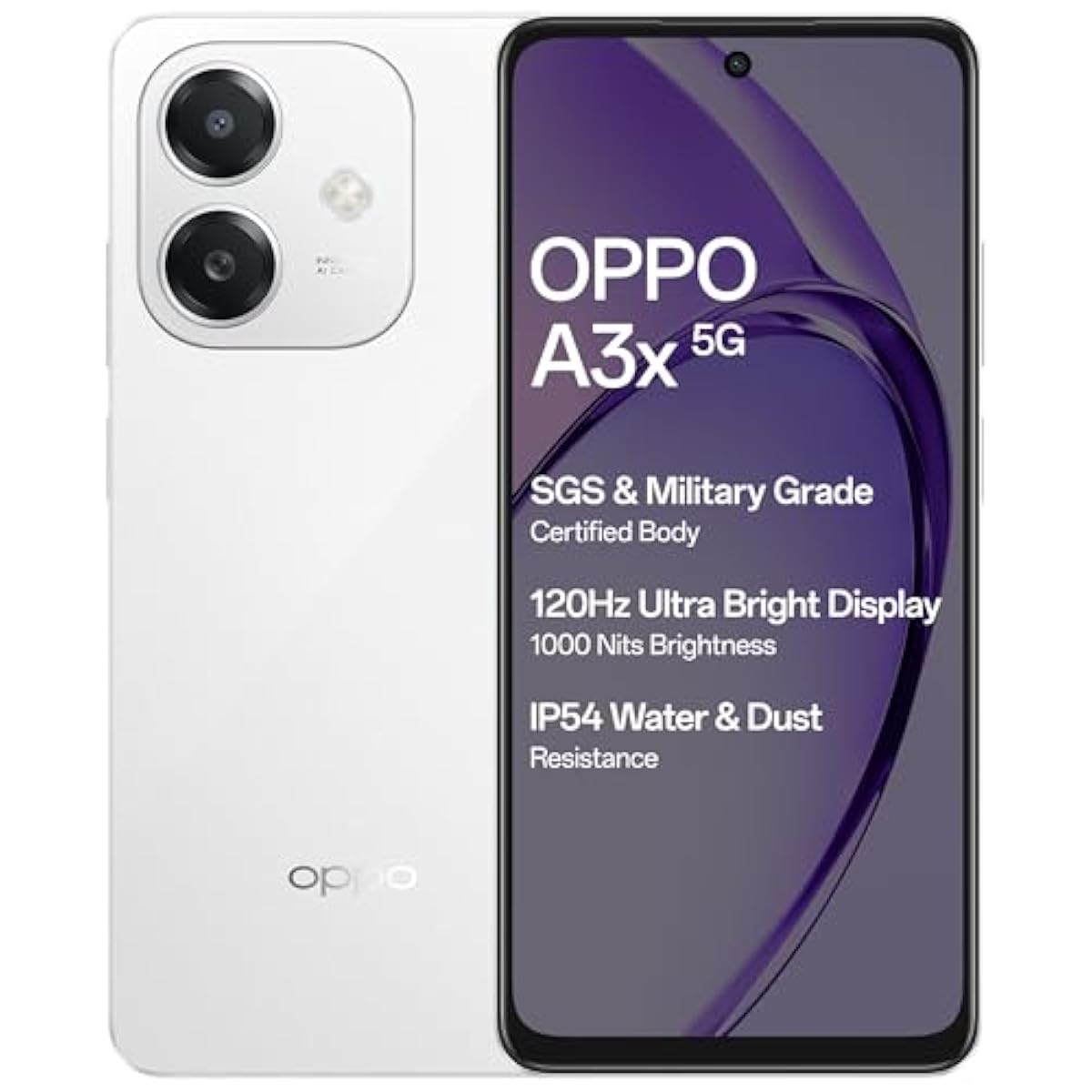 OPPO A3X 5G (Starlight White, 4GB RAM, 128GB Storage)|6.67” HD+ 120Hz Re
