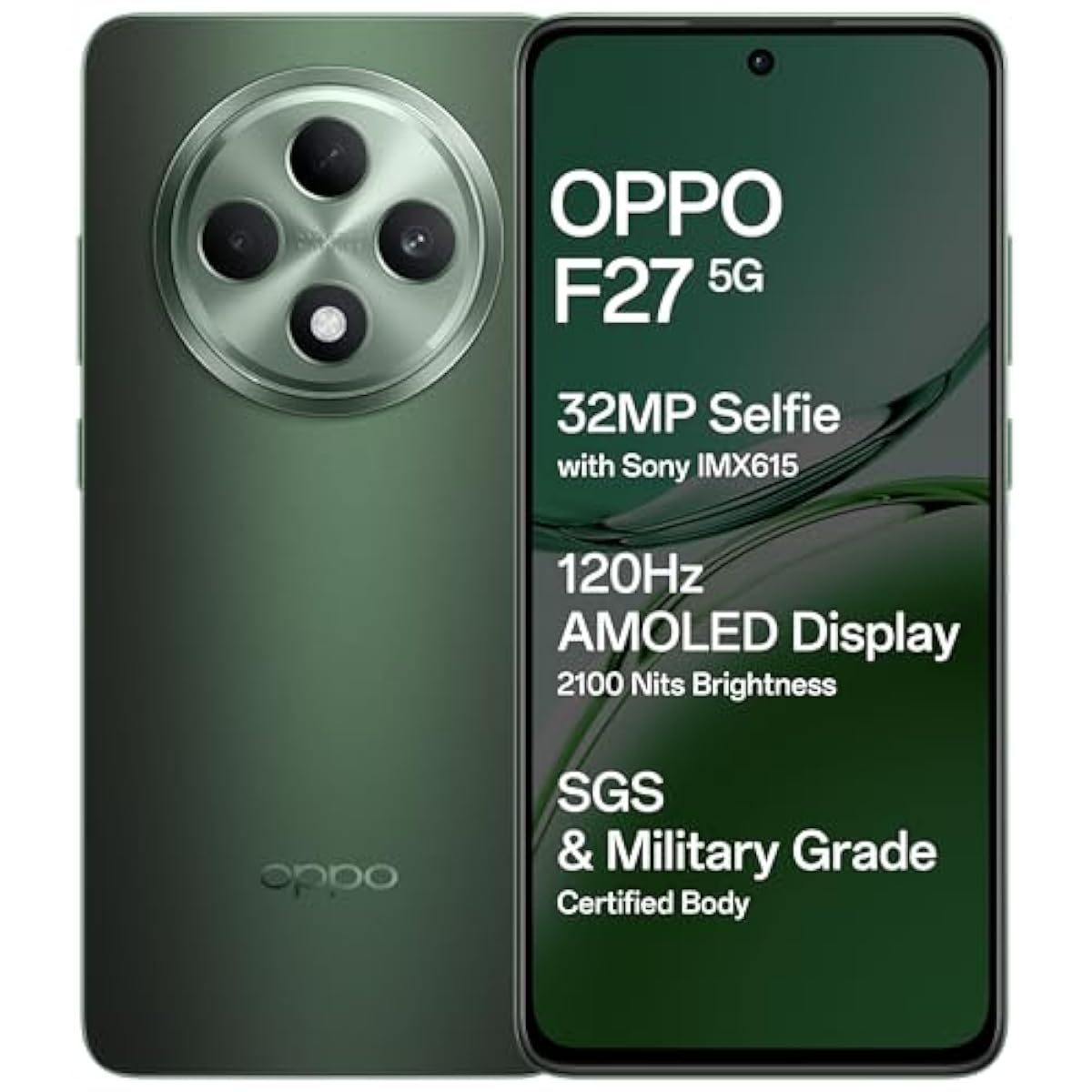 OPPO F27 5G (Emerald Green, 8GB RAM, 256GB Storage) | 6.67