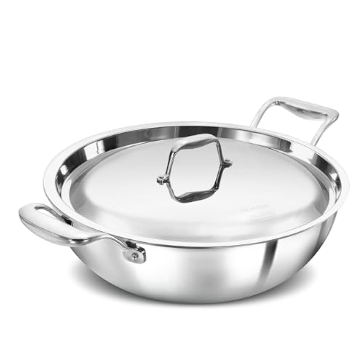 Hawkins Pro 5 Litre Deep-Fry Pan, Triply Stainless Steel Kadhai with Sta