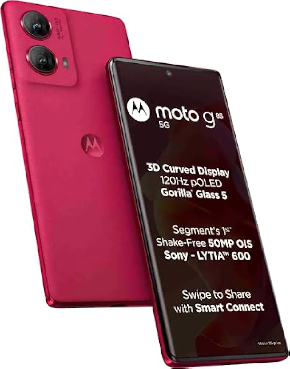 Motorola G85 5G (Viva Magenta, 8GB RAM, 128GB Storage) 3D