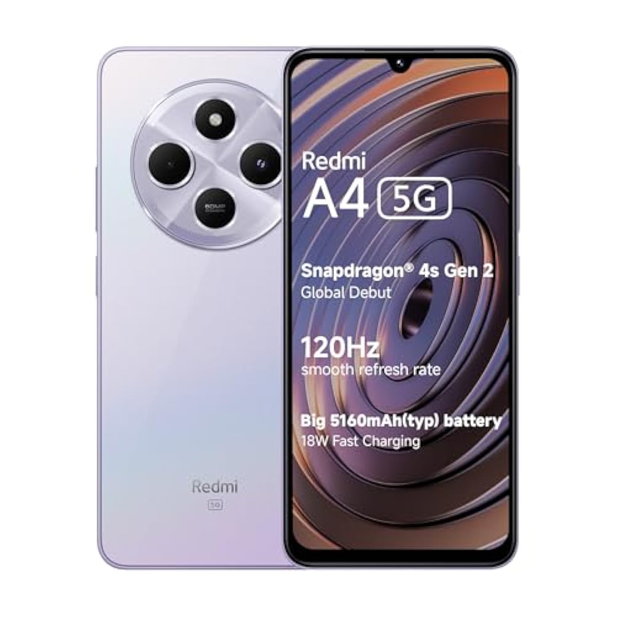 Redmi A4 5G (Sparkle Purple, 4GB RAM, 128GB Storage) | Global Debut SD 4