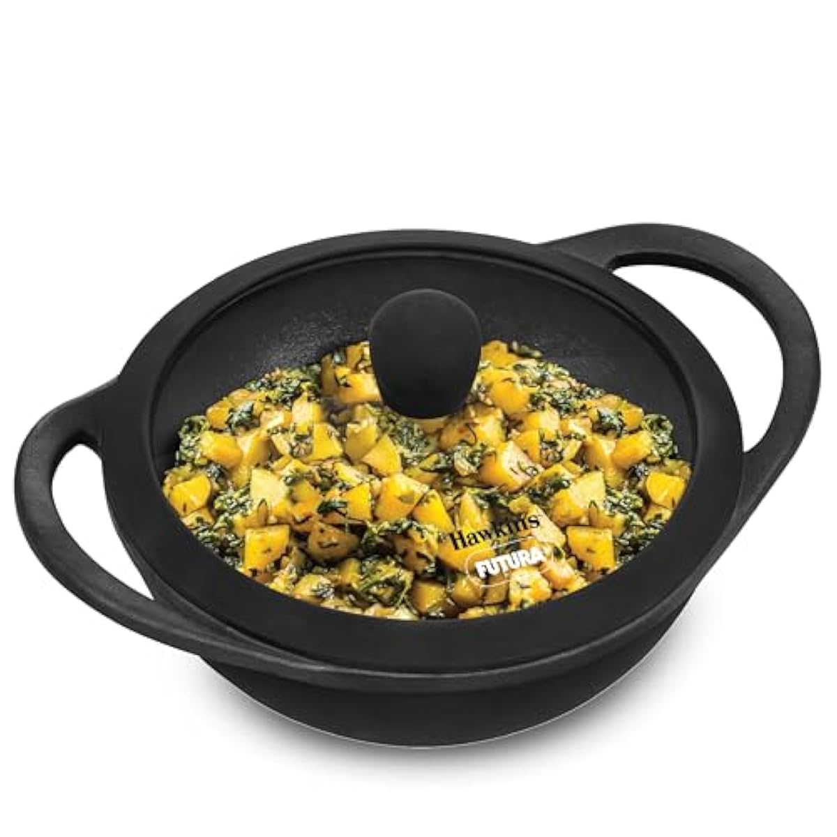 Hawkins Futura 1.5 Litre Cast Iron Kadhai, Naturally Nonstick Cast Iron
