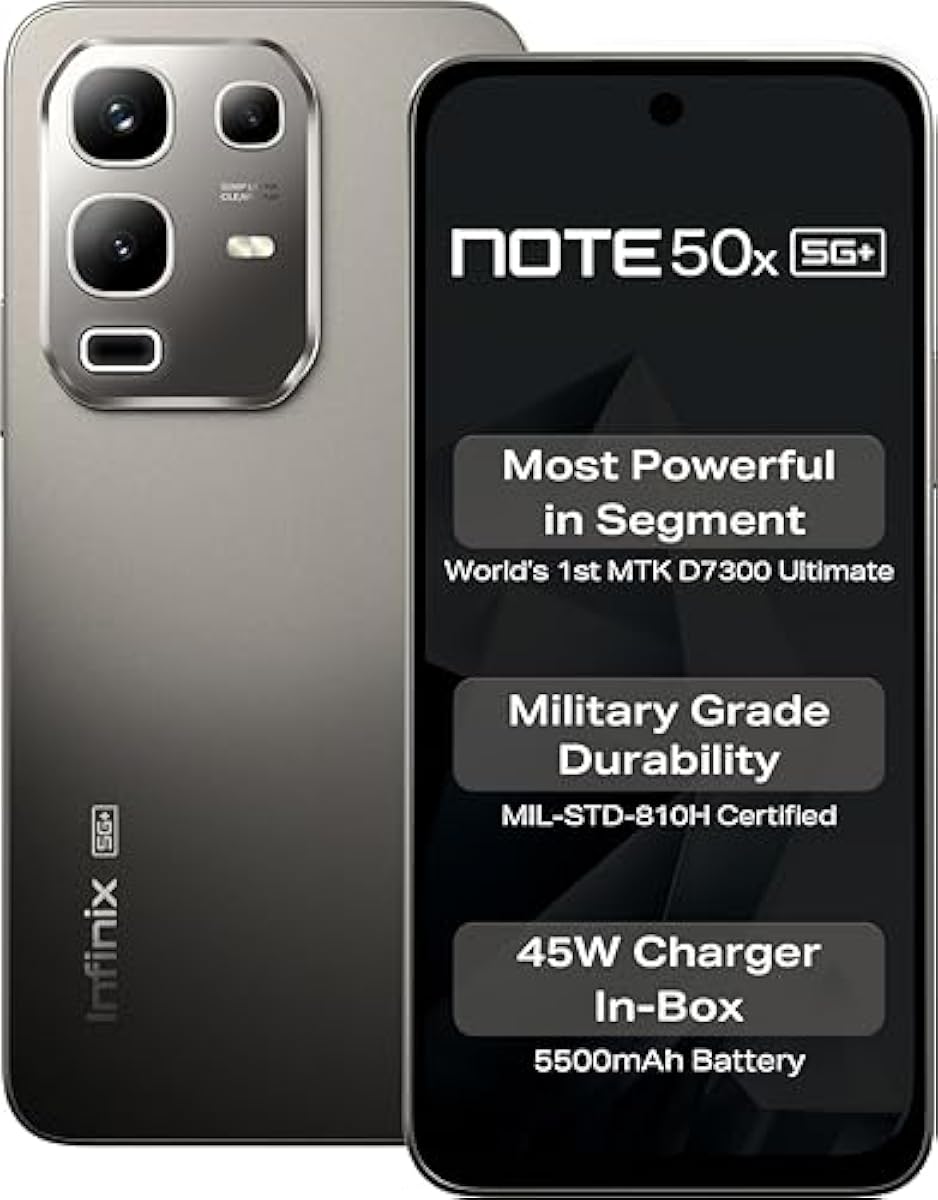 Infinix Note 50x+ 5G Titanium Grey 6GB RAM 128GB Storage Global Version