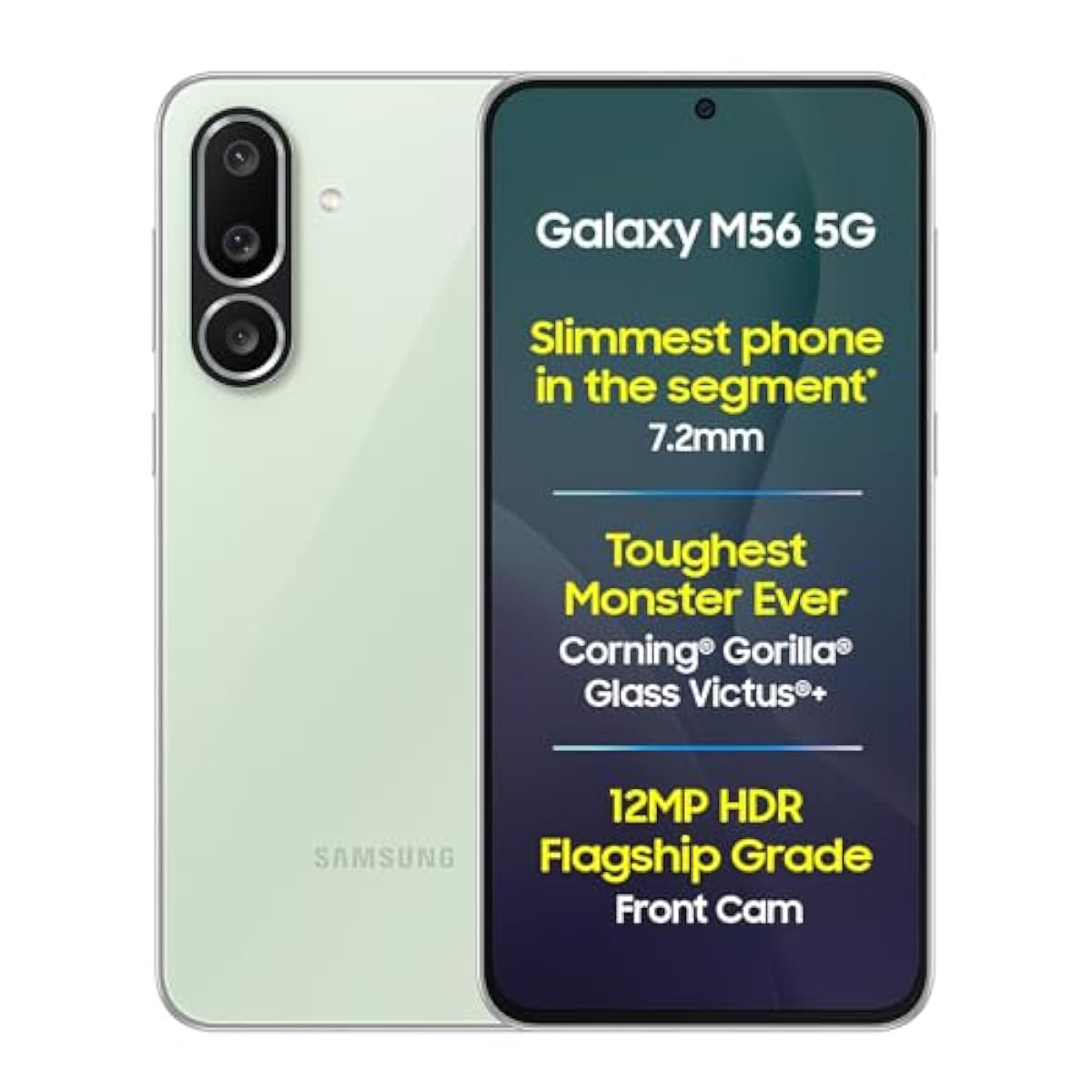 Samsung Galaxy M56 5G (Light Green, 8 GB RAM, 128 GB Storage) | Slimmest