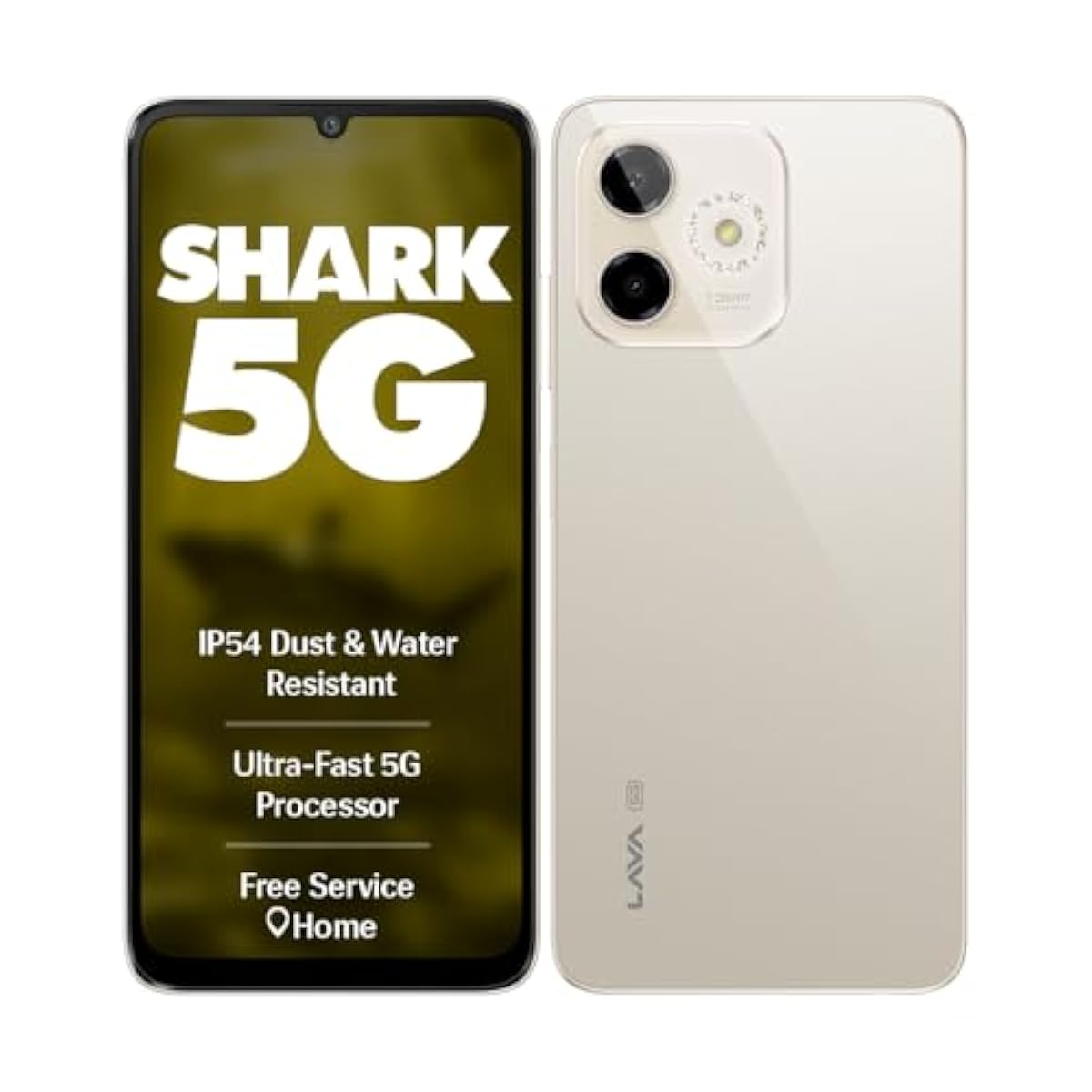 Lava Shark 5G (Steller Gold, 4GB RAM, 64GB Storage) |Bigger 6.75" HD+ No