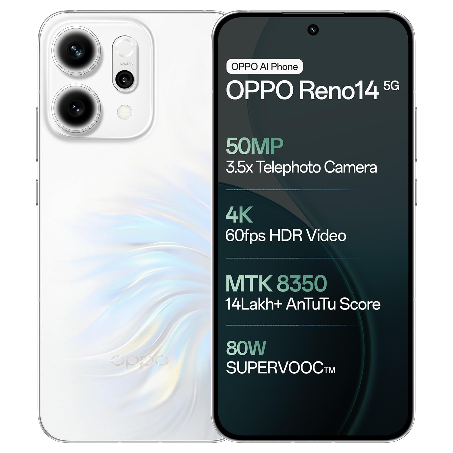 OPPO Reno14 5G (Pearl White, 12GB RAM, 512GB Storage) | eBay