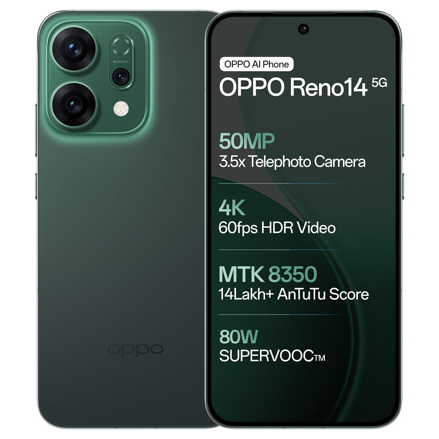 OPPO Reno14 5G (Forest Green, 12GB RAM, 256GB Storage) | eBay