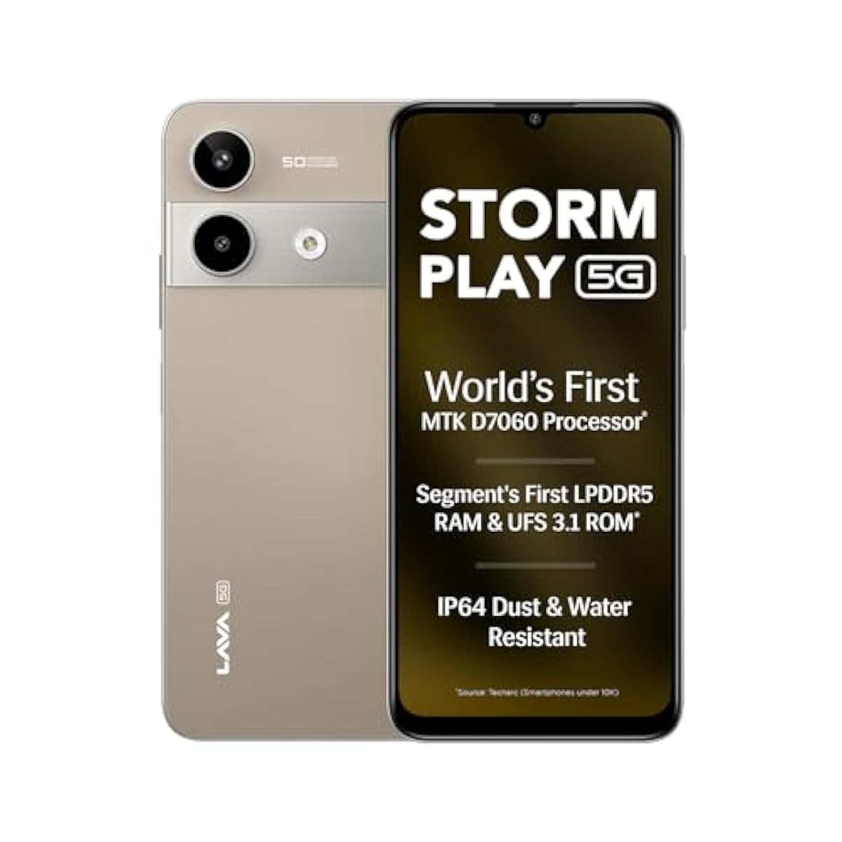 Lava Storm Play 5G (Dune Titanium, 6+6*GB RAM, 128GB Storage) | World's