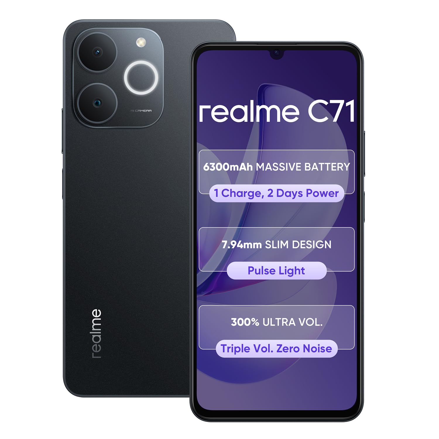 realme C71 本体、黒、6/128GB, 充電器含み realme C71 本体、黒、6/128GB, 充電器含み realme C71 本体、黒、6