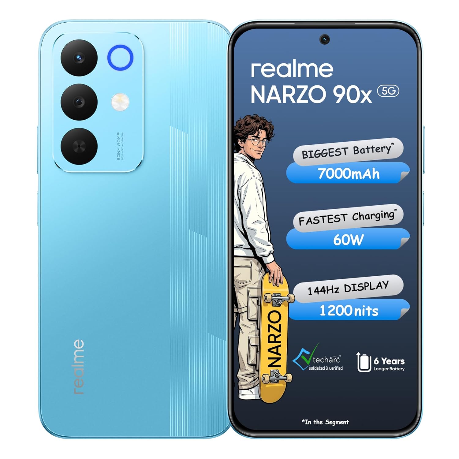 realme NARZO 90x 5G Flash Blue 6GB 128GB 7000mAh Global Version