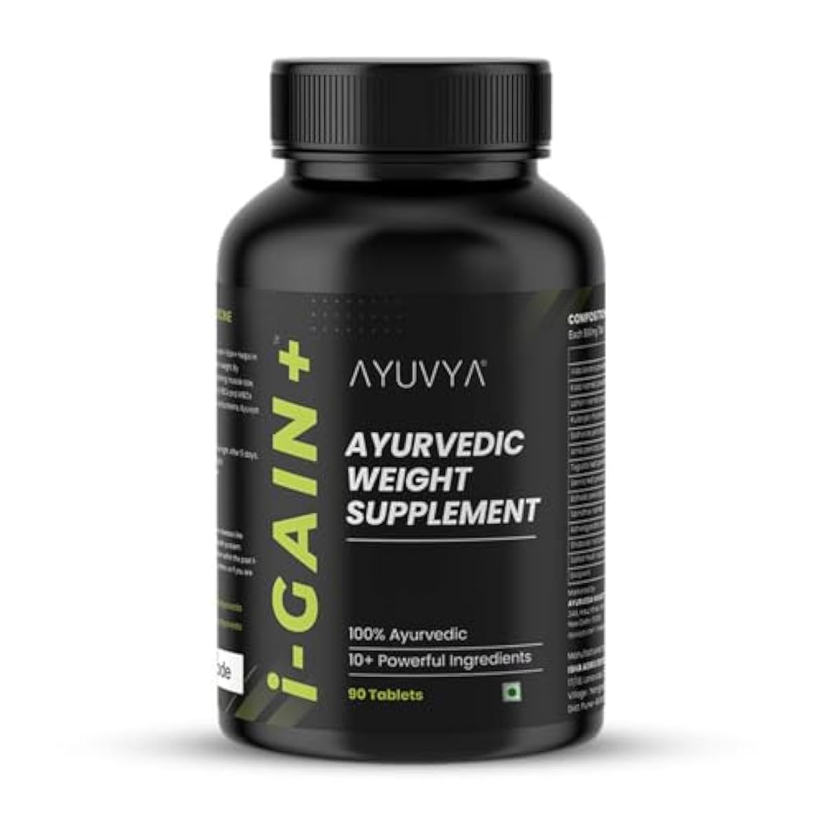 Ayuvya i-Gain+ 90 Compresse Nuova e Migliorata Formula Ayurvedica Aumento Peso per Scavare - Foto 7 di 7